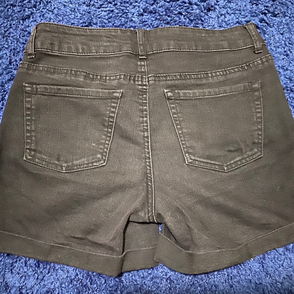 Midi Black Jean Shorts